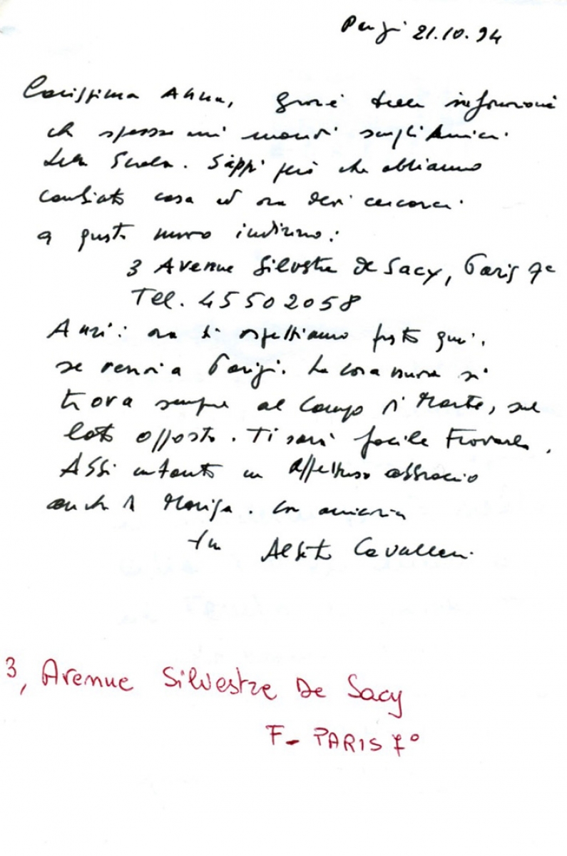 Corrispondenza Cavallari